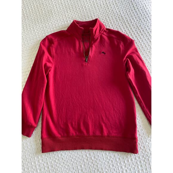 Kids Tommy Bahama Red 1/4 Zip Sweatshirt Sz L 10-12 - Picture 3 of 7